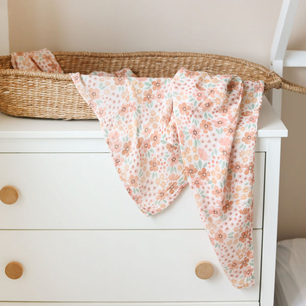 XL Bamboo Muslin - Pink Florals
