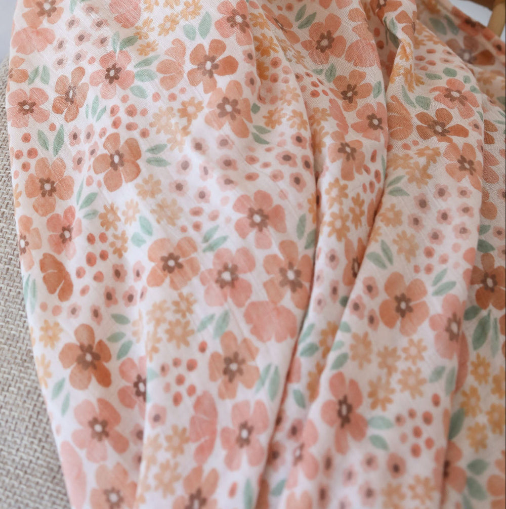 XL Bamboo Muslin - Pink Florals