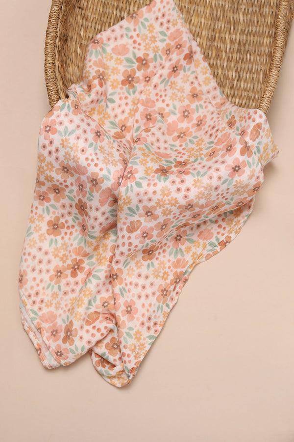 XL Bamboo Muslin - Pink Florals