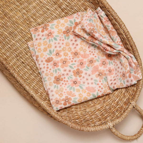 XL Bamboo Muslin - Pink Florals