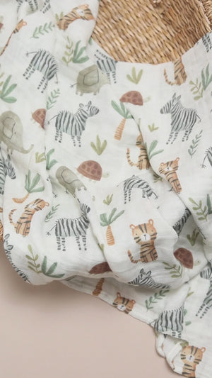 XL Bamboo Muslin - Wild Animals