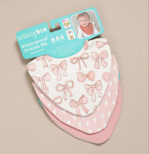 Starter Bib Set - Pink Hearts & Bows