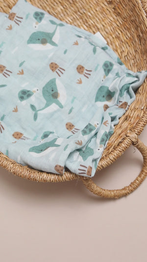 XL Bamboo Muslin - Whales