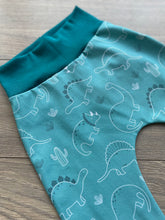 Load image into Gallery viewer, Teal Dinosaur Harems (0-3m only)
